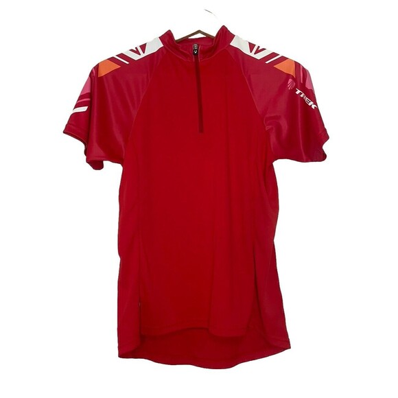 Bontrager Solstice Womens Small Red White1/4 Zip Short Sleeve Cycling Jersey NWT - Picture 1 of 8